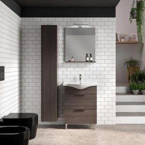 Mobile sottolavabo e lavabo Jnka per vasca centrale legno noce L 65 x H 75 x P 46 cm 2 cassetti