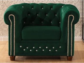 Poltrona chesterfield verde con rivestimento in velluto York Blik – Ropez