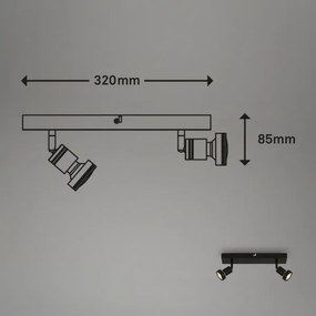 Briloner 2926-025 - Faretto LED 2xGU10/4,9W/230V