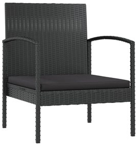 Set Divani da Giardino 8 pz con Cuscini in Polyrattan Nero