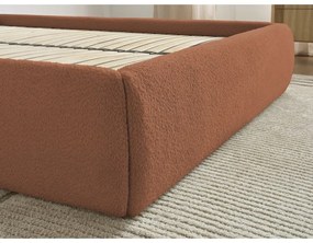 Letto matrimoniale imbottito arancione con contenitore/senza testiera con rete inclusa 160x200 cm Inera – Bobochic Paris