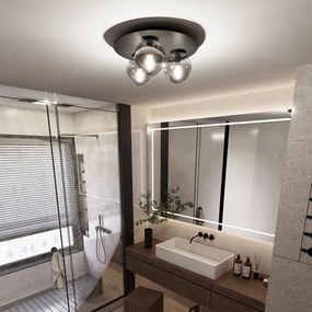 Plafoniera SOLAR 3xE14/10W/230V nero/grigio