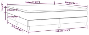 Giroletto a Molle con Materasso Crema 180x200 cm in Tessuto