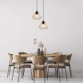 Lampadario a sospensione con filo CEED GOLD 2xE27/60W/230V diametro 28 cm nero/oro