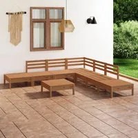 Set Salotto da Giardino 8 pz in Legno Massello di Pino Miele 3082655