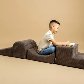 Gioco per psicomotricità marrone in velluto a coste 5 pz altezza totale 30 cm 250x45 cm Montessori – Meowbaby