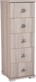 Cassettiera in legno con 5 cassetti 32x91h cm Larice Grigio