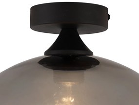 Plafoniera Art Déco nera con vetro fumé - Sandra