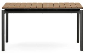Kave Home - Tavolo da esterno allungabile Canyelles polipropilene e alluminio nero opaco 140(200)x90cm