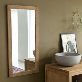 Tikamoon - Specchio in teak tek legno massello 100x50cm decorazione accessori bagno