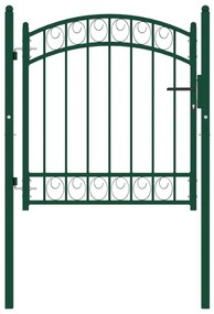 Cancello Per Recinzione Ad Arco İn Acciaio 100x100 Cm Verde /