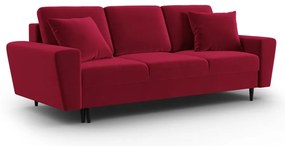 Divano rosso allungabile e con contenitore con rivestimento in velluto 235 cm Kyoto – Cosmopolitan Design