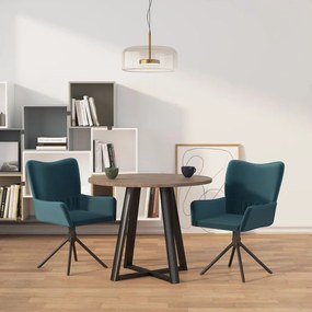 Sedie Da Pranzo Girevoli 2 Pz Blu İn Velluto /