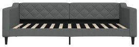 Divano letto estraibile cassetti grigio scuro 100x200cm tessuto