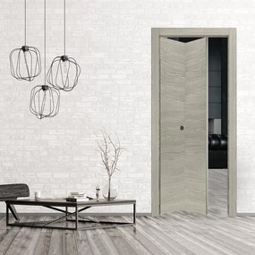 Porta pieghevole a libro asimmetrica Callisto cenere L 80 x H 210 cm sinistra