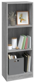 Libreria 3 ripiani grigio sonoma 40x24x109 cm legno multistrato