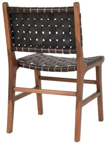 Sedie da pranzo nero-marrone in legno di teak in un set di 2 pezzi Perugia - House Nordic