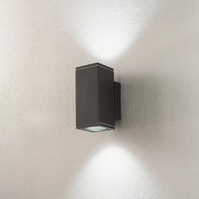 Applique NEVADA 9x12 cm per esterni in alluminio Nero con diffusore in vetro