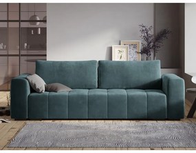 Divano letto in velluto blu Luca - Milo Casa