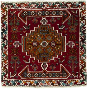 Shiraz Tappeto persiano 50 x 50 Rosso (Iran) Annodato A Mano