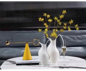 Vaso in ceramica bianco 33x17x19 cm