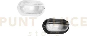 Applique turtle bianca ovale con palpebra in vetro ip54 1 luce atta...
