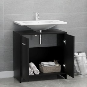 Armadio da bagno nero 60x33x61 cm in truciolato