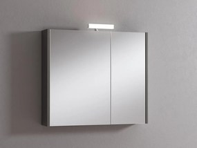 Pensile con luce Akira laccato lucido grigio L 80 x H 70 x P 15.5 cm