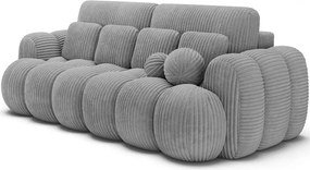 Divano grigio allungabile con rivestimento in velluto a coste 256 cm Cotonn – ELTAP