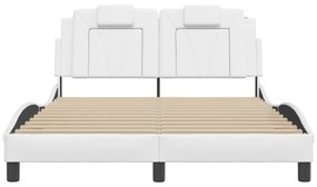Giroletto con testiera bianco 120x200 cm in similpelle