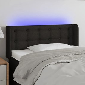 Testiera A Led Nera 93x16x78/88 Cm İn Tessuto /