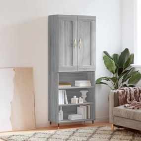 Credenza grigio sonoma 69,5x34x180 cm in legno multistrato