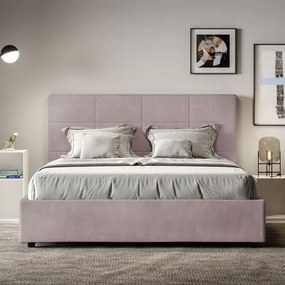 Letto contenitore da 160x200 in microfibra glicine Mika