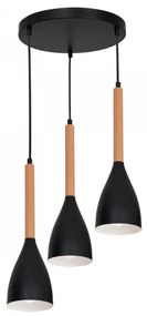 Lampadario a sospensione con filo MUZA 3xE27/60W/230V tondo