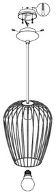 Eglo 49472 - Lampadario NEWTOWN 1xE27/60W/230V