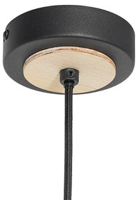 Lampada a sospensione orientale nera con rattan 30 cm - Magna Rotan