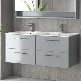 Mobile bagno da 120cm con doppio lavabo e 4 cassetti EL-120L - KAMALU