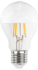 Lampada LED E27 6W a Filamento con Riflettore Cromato No Flickering - A60 Colore Bianco Caldo 2.700K