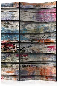 Paravento separè Legno colorato - texture delle tavole di legno con macchie colorate