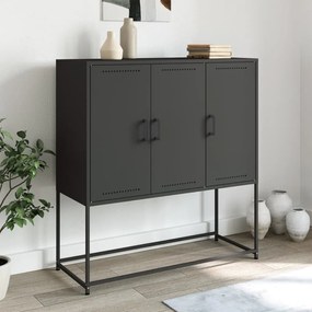 Credenza Nera 100,5x39x107 Cm İn Acciaio /
