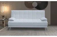 Divano letto tre posti, reclinabile, ecopelle bianco Sicorage 187cm Truker