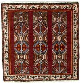 Shiraz Tappeto persiano 60 x 60 Rosso (Iran) Annodato A Mano