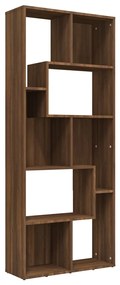 Libreria rovere marrone 67x24x161 cm in legno multistrato