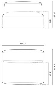 Modulo divano beige (parte centrale) Martina - Micadoni Home