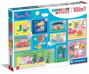 Set di 10 Puzzle Peppa Pig Clementoni SuperColor 220 Pezzi