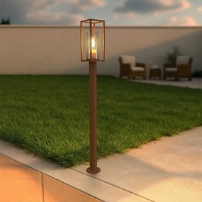 Paletto da Giardino Corten 100cm, Base E27 - Serie PRISM Colore Corten
