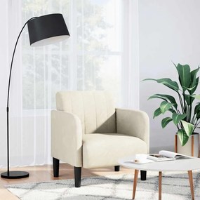 Divano Sedia Con Braccioli Crema 54 Cm İn Velluto /