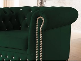 Poltrona chesterfield verde con rivestimento in velluto York Blik – Ropez