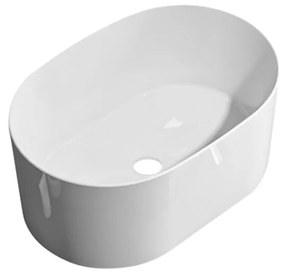 Lavabo da appoggio IDRO BRIC ovale piletta non inclusa in ceramica L 50 x H 21 x P 34 cm bianco piletta non inclusa