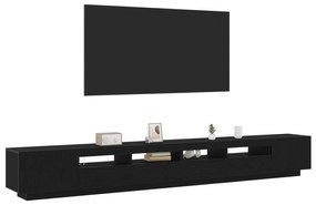 Mobile tv con luci led nero rovere 300x35x40 cm in legno ingegnerizzato
